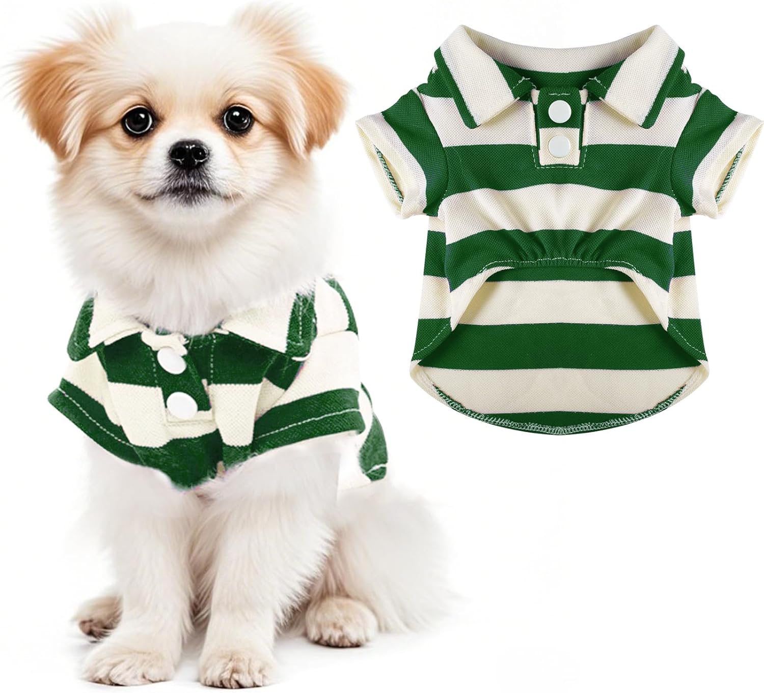Dog Shirt Polo Shirt Striped Collar Puppy Clothes Summer Button Up Pet Clothes for Small Medium Dogs Cats for Boy Girl Pets (Royal Blue, Medium) - Image 9