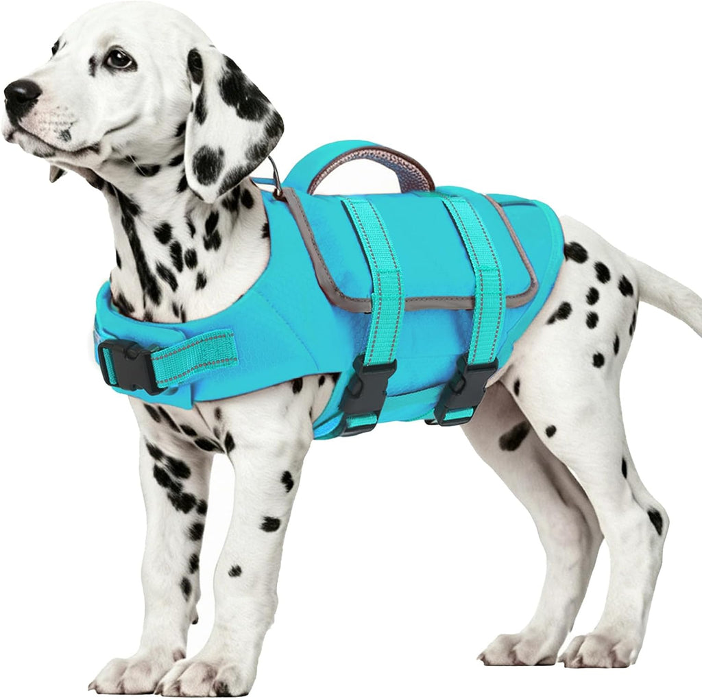 EMUST Dog Life Vest for Swimming, Reflective Large Dog Life Jacket with Two Rescue Handle, High Buoyancy Pet Floating Vest for Medium Large Dogs, Blue, XXL - Image 15