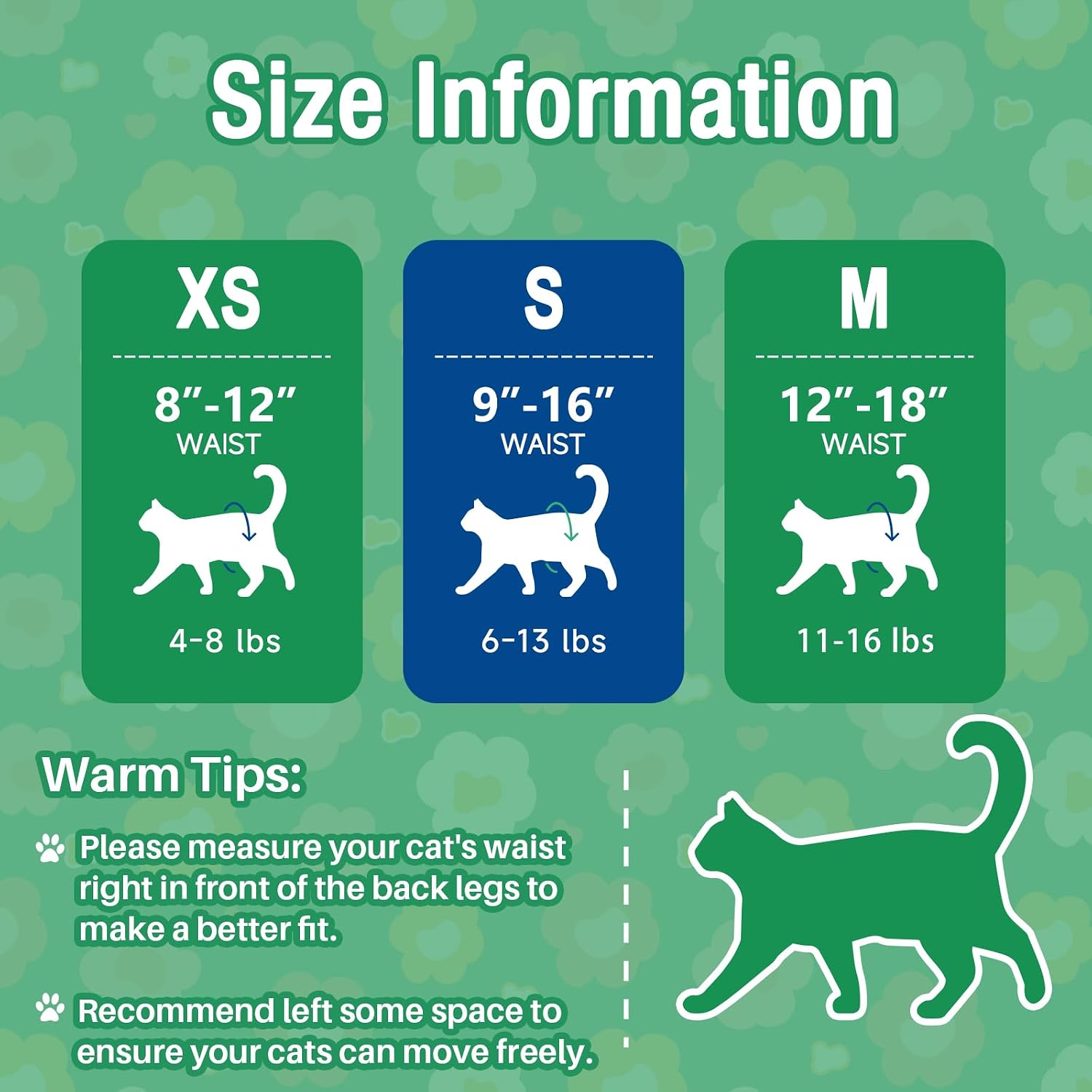 Breathable polycotton pet diapers for small indoor cats