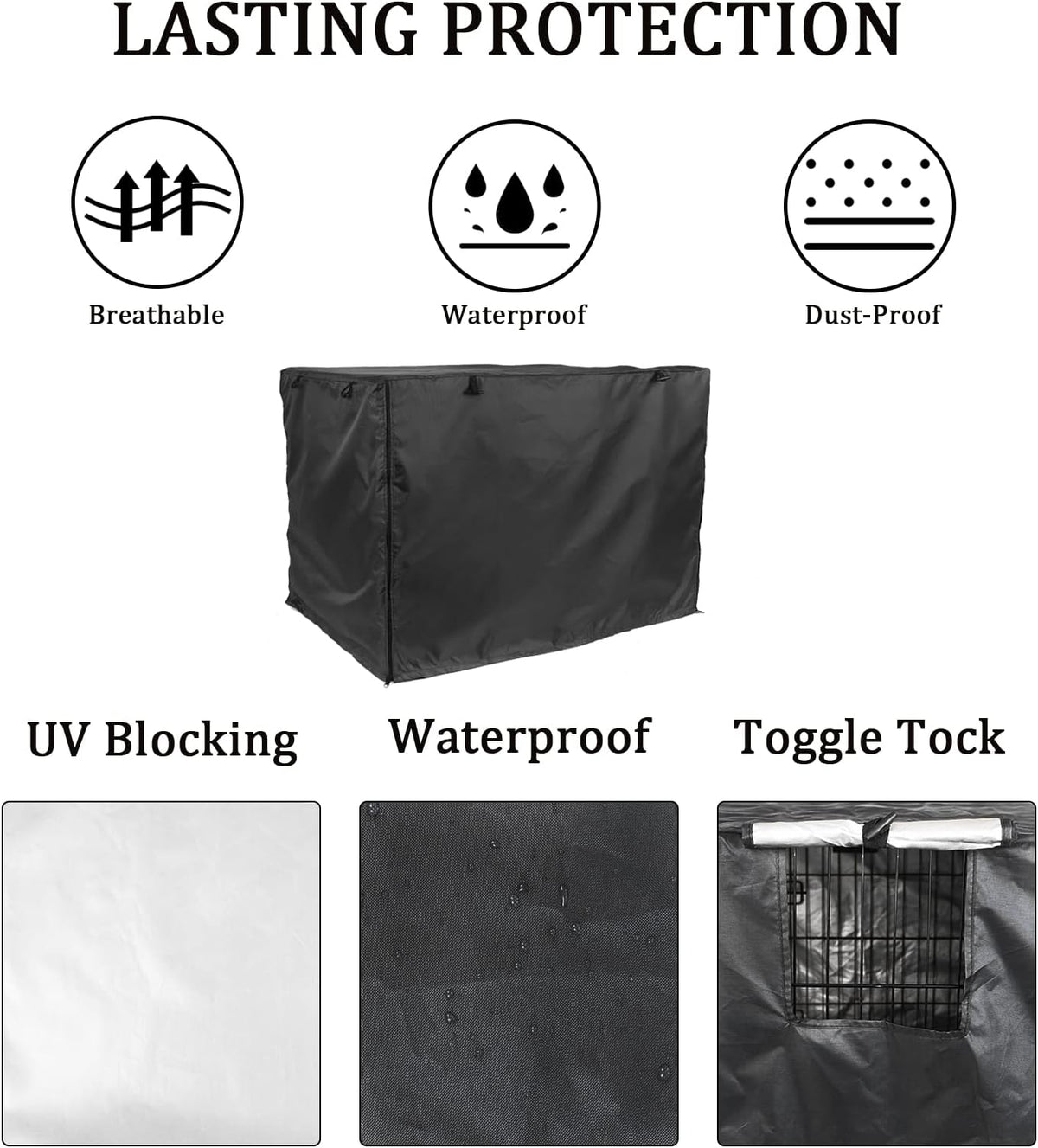Indoor dog kennel privacy setup minimizing pet anxiety with black cover