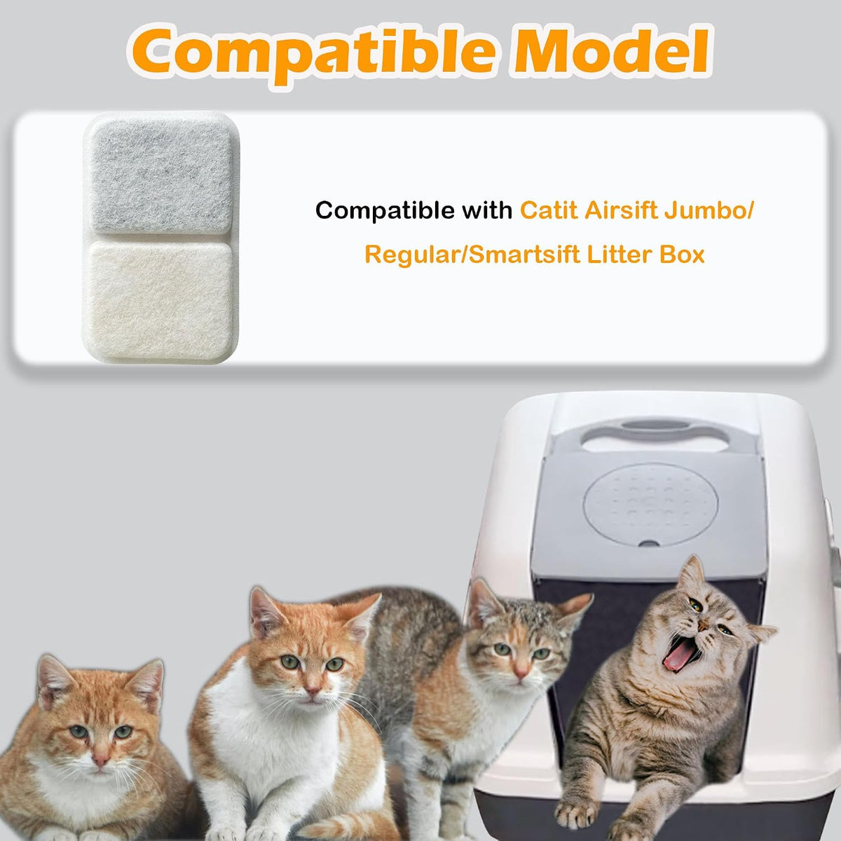 TeurWone replacement carbon pads for cat litter pans side view showing thickness