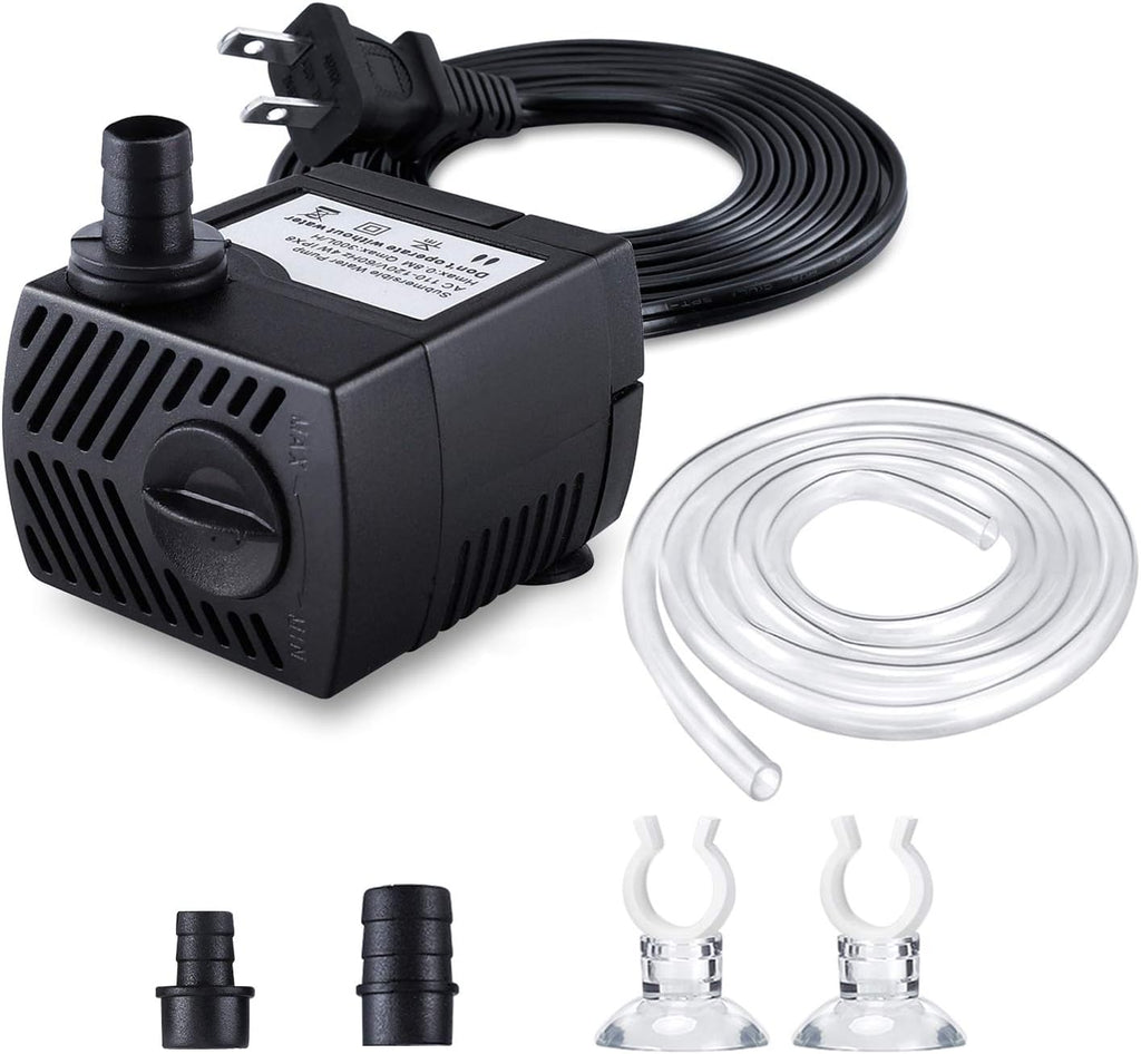 CWKJ fountain pump front view showing black plastic housing