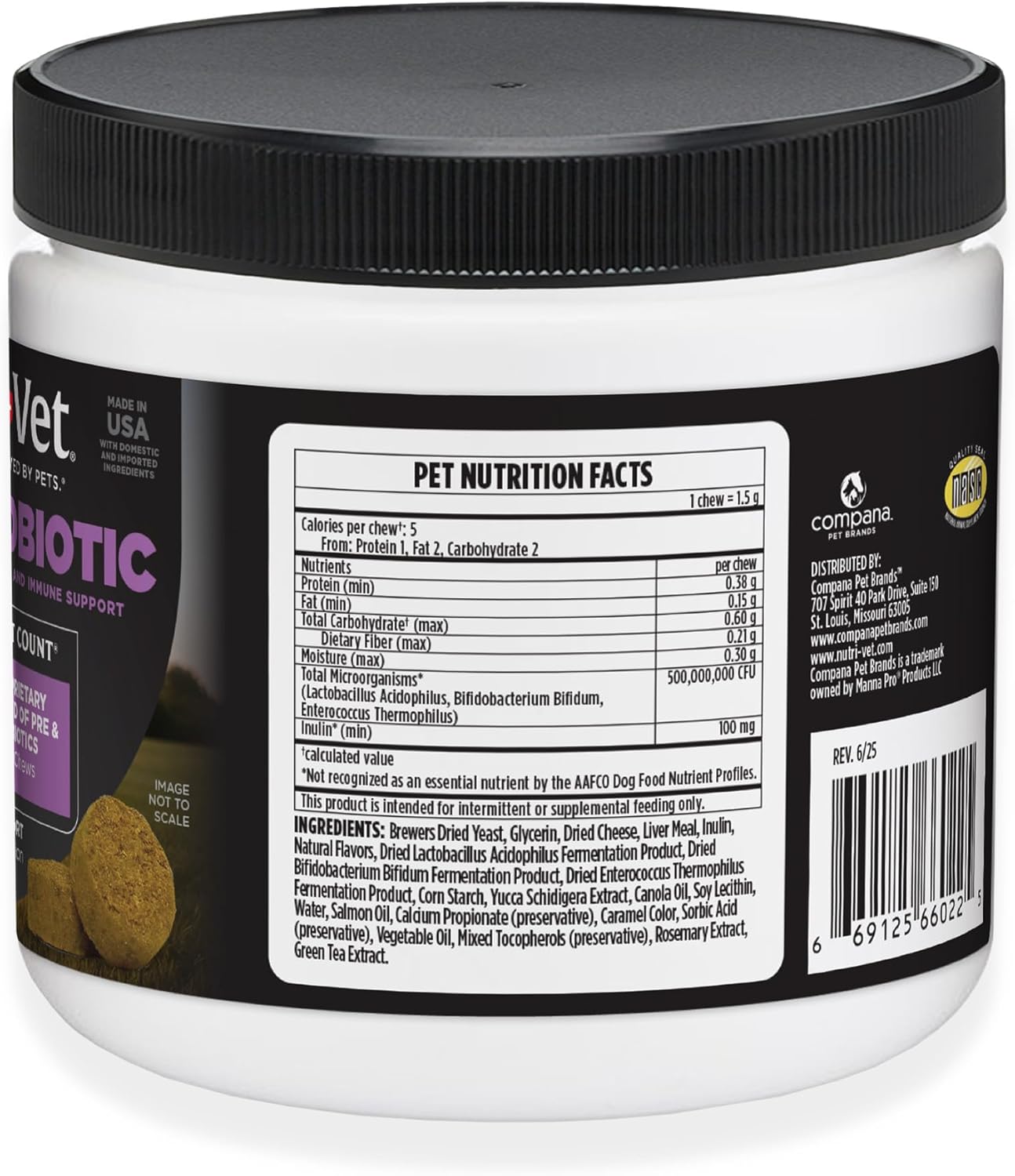 Rudra Retails authentic Nutri-Vet pre and probiotic soft chews texture details