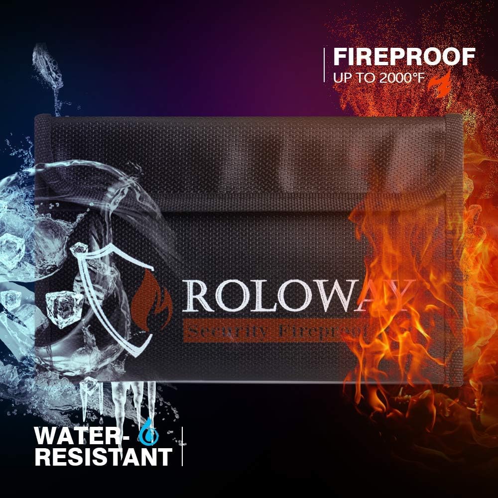 ROLOWAY five by eight inch cash wallet demonstrating water resistant hook and loop closure.
