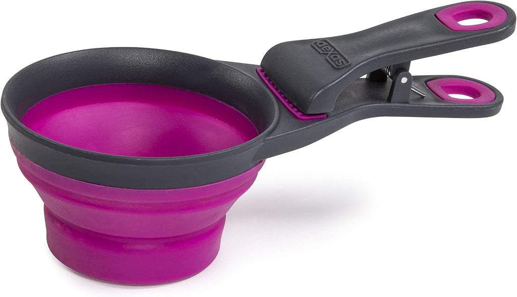 Dexas Popware for Pets Collapsible Klip Scoop, 3-in-1 Pet Food Scoop, Measuring Cup and Bag Clip, 1/2 Cup Capacity, Pro Blue - Image 11