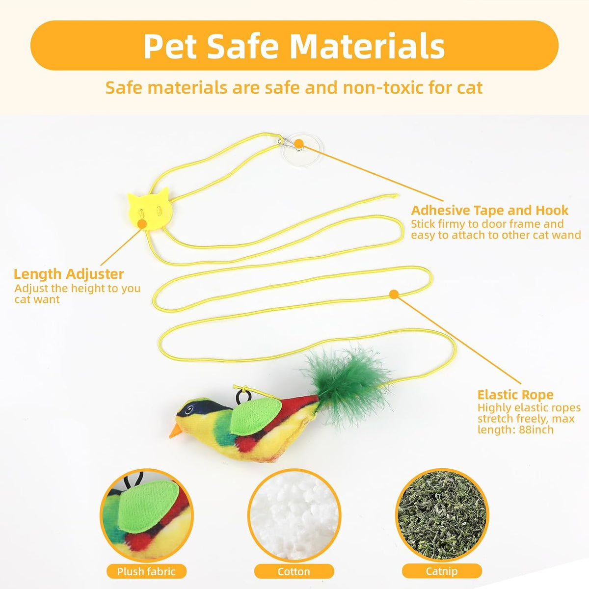 Close up view of the touch activated sound sensor mechanism inside the realistic plush bird toy