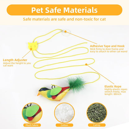 Close up view of the touch activated sound sensor mechanism inside the realistic plush bird toy