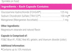 Close Up View Of Nutramax Cosequin Ingredients And Supplement Facts