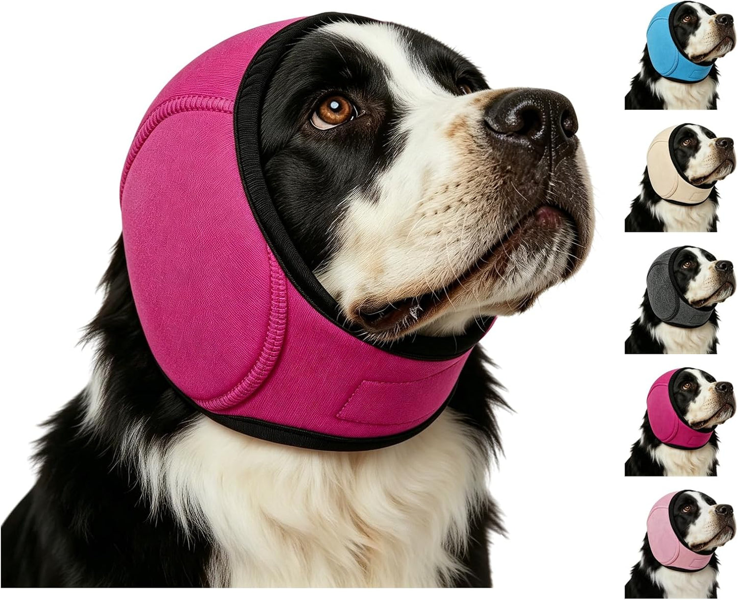 Zenpup Noise Cancelling Ear Wrap, Dog No Shake Ear Muffs Noise Protection Firework Thunder Vacuum, Comfortable Quiet Dogs Calming Hoodie, Adjustable for Grooming Bathing & Swimming (Black, Medium) - Image 12
