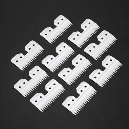 Close up view of white replacement ceramic cutter for grooming