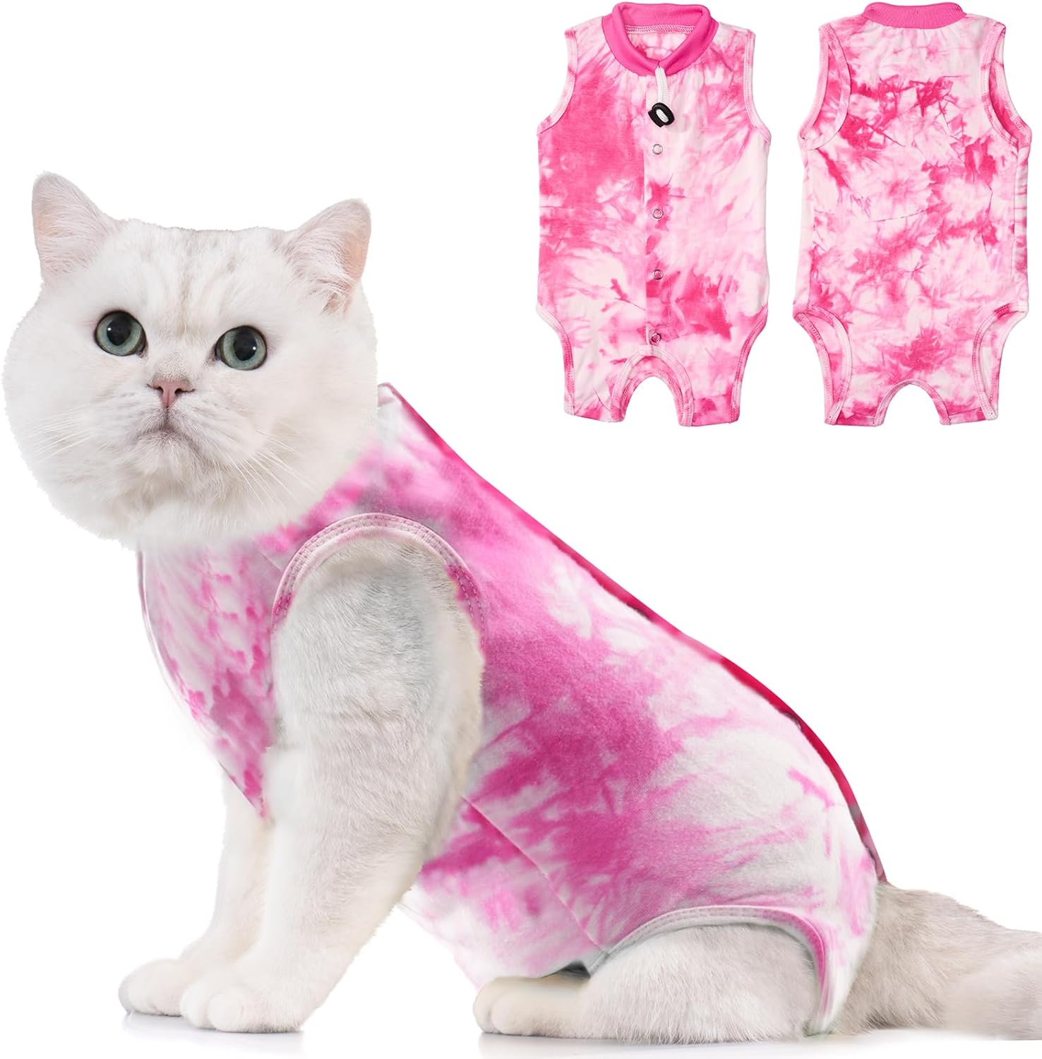 Avont Cat Recovery Suit - Kitten Onesie for Cats After Surgery, Cone of Shame Alternative Surgical Spay Suit for Female Cat, Post-Surgery or Skin Diseases Protection -Duck(M) - Image 12