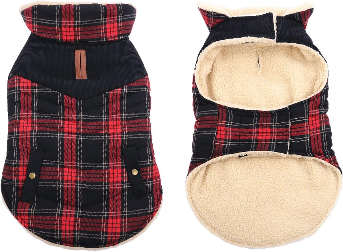 Preferhouse puppy plaid jacket showing velcro closure