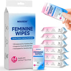 WOUSEDO Feminine Hygiene Wipes front view of the 8 pack bundle.