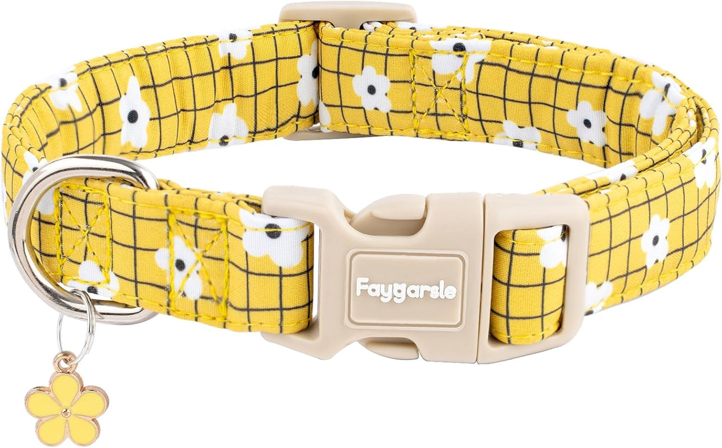 Faygarsle Cotton Designer Dogs Collar Cute Flower Dog Collars for Girl Female Small Medium Large Dogs with Flower Charms S - Image 11
