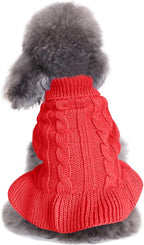 CHBORCHICEN Small Dog Sweaters Knitted Pet Cat Warm Dog Sweatshirt Winter Clothes Kitten Puppy Sweater (XXS, Dress-Purple) - Image 9