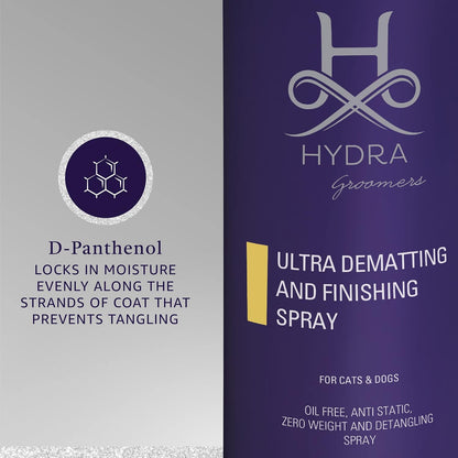 Hydra dog and cat mat remover spray clear mist nozzle view.