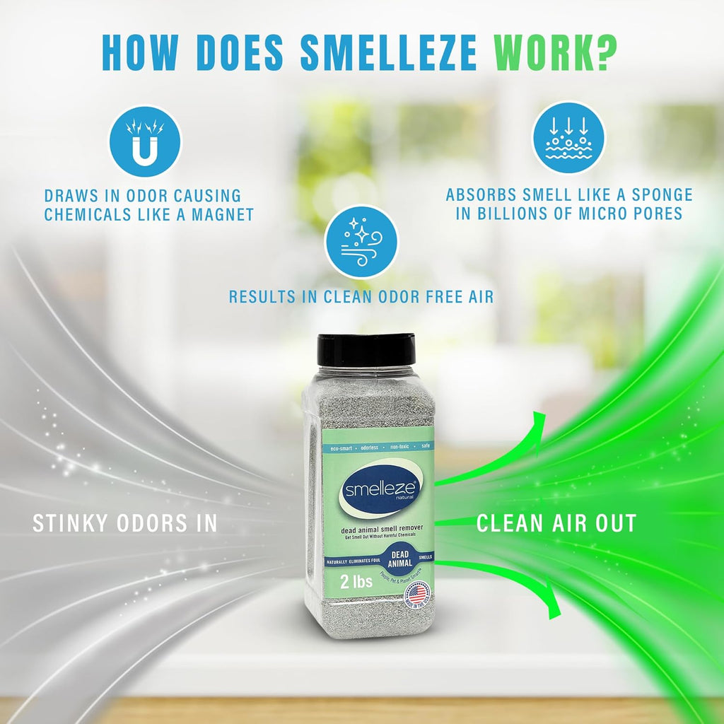 Smelleze non toxic rat and mouse odor absorber being used in an indoor attic space.