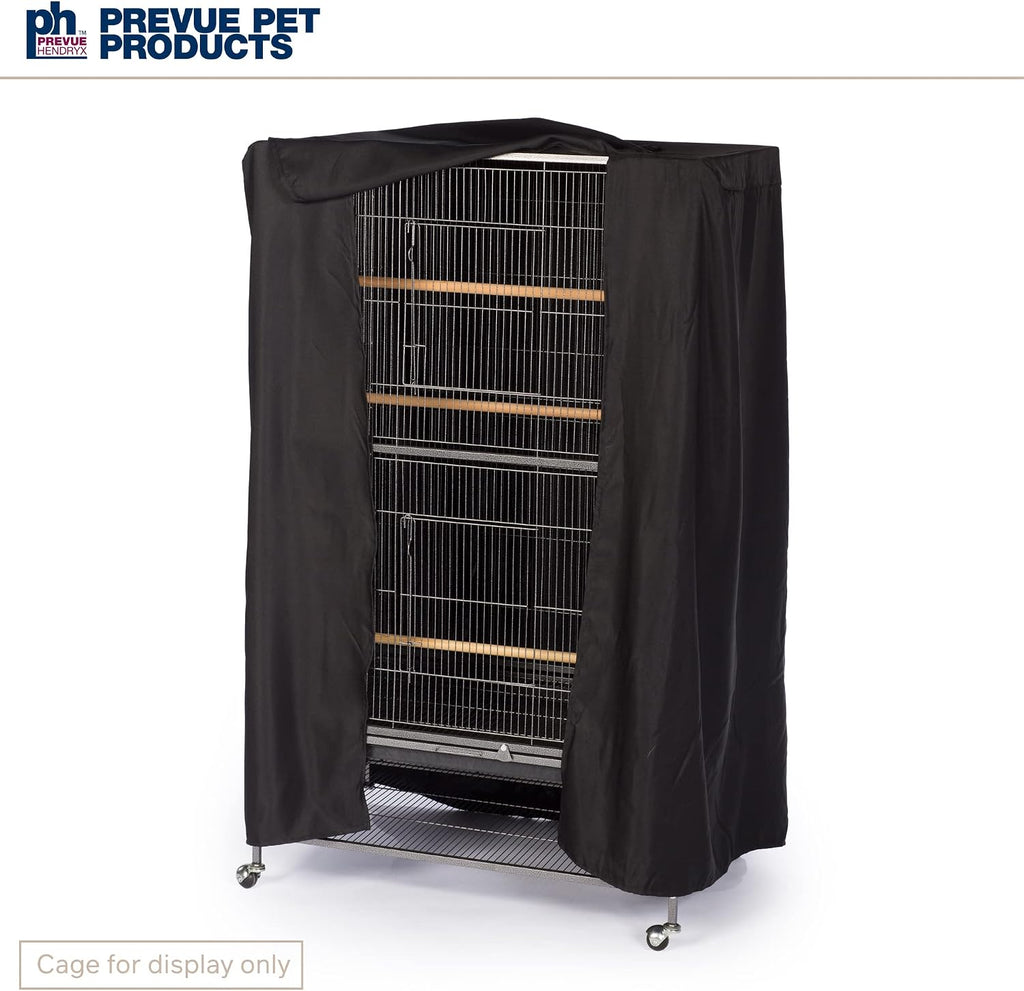 Prevue Hendryx logo detail on black bird cage cover