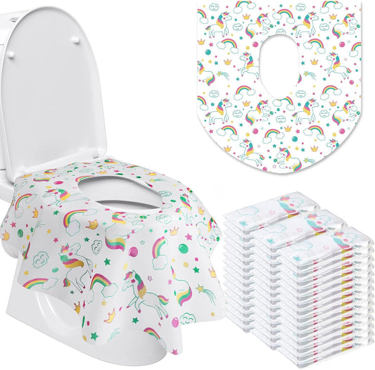 Reginary disposable toilet seat covers 50 pack front view showcasing unicorn packaging