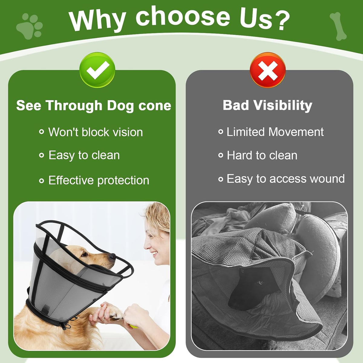 AMHSURET comfortable black extra large dog cone packed for authentic premium delivery