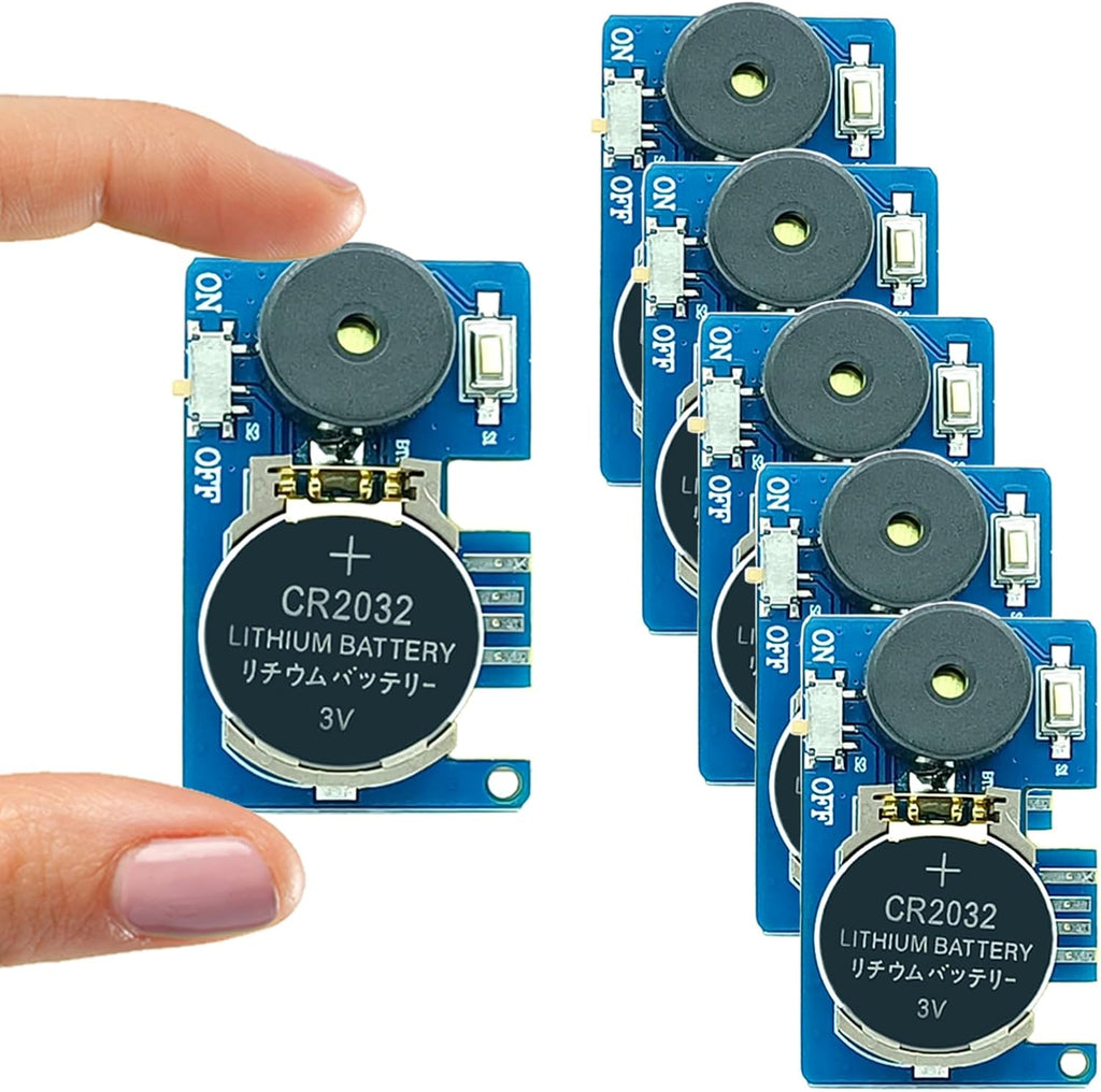 NewNoiseWar cricket noise maker prank six piece kit front view showing miniature circuit boards