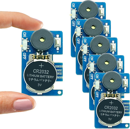 NewNoiseWar cricket noise maker prank six piece kit front view showing miniature circuit boards