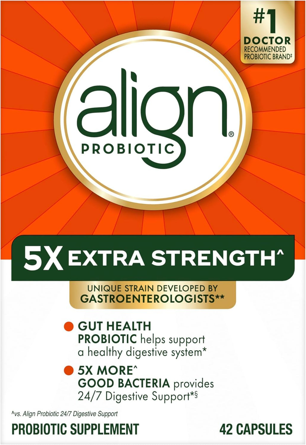 Align Extra Strength box and bottle layout