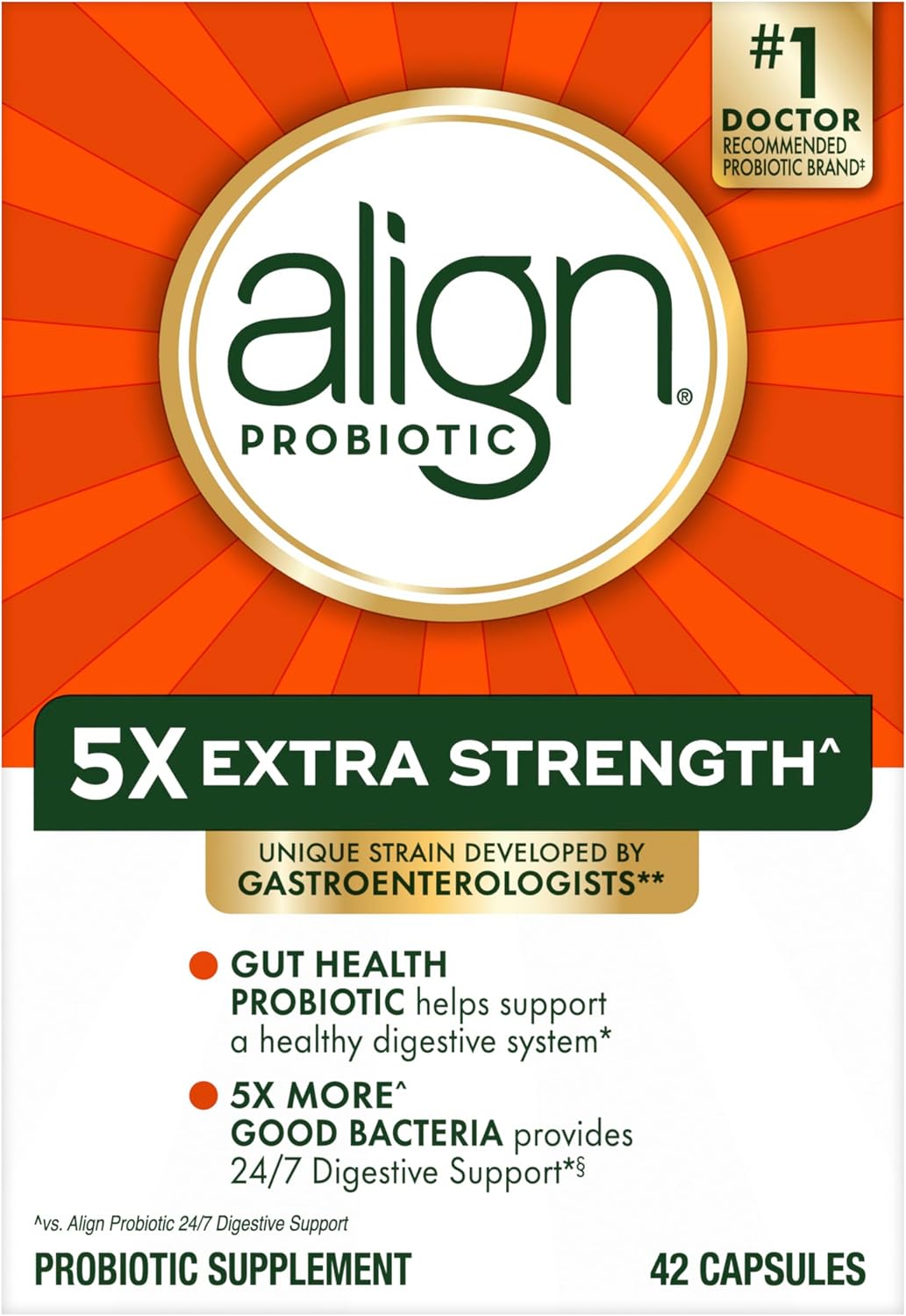 Align Extra Strength box and bottle layout