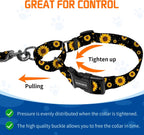 Durable nylon martingale collar with sunflower design