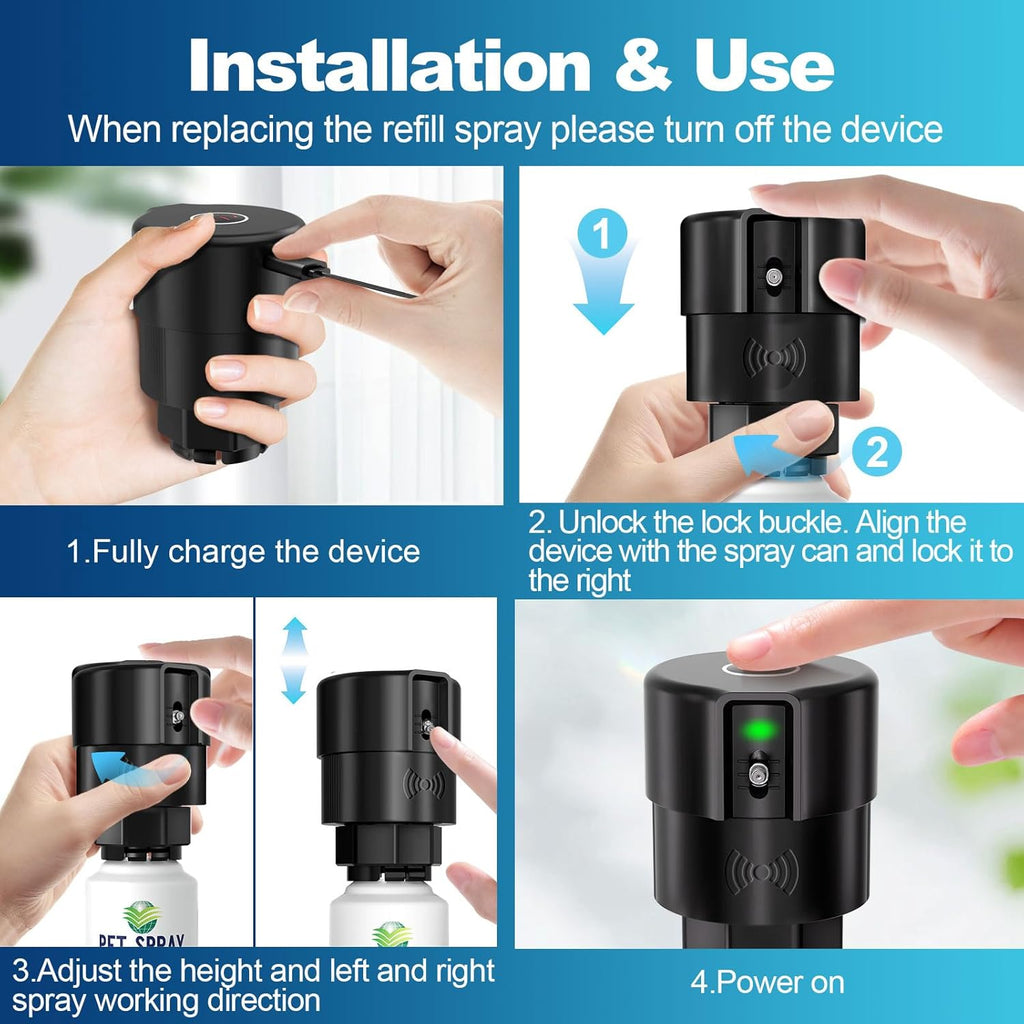 Non flammable pet boundary spray system placed near indoor plants