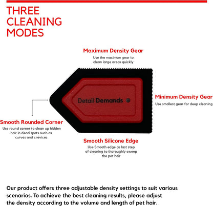 Compact Detail Demands pet hair detailer showing edge densities