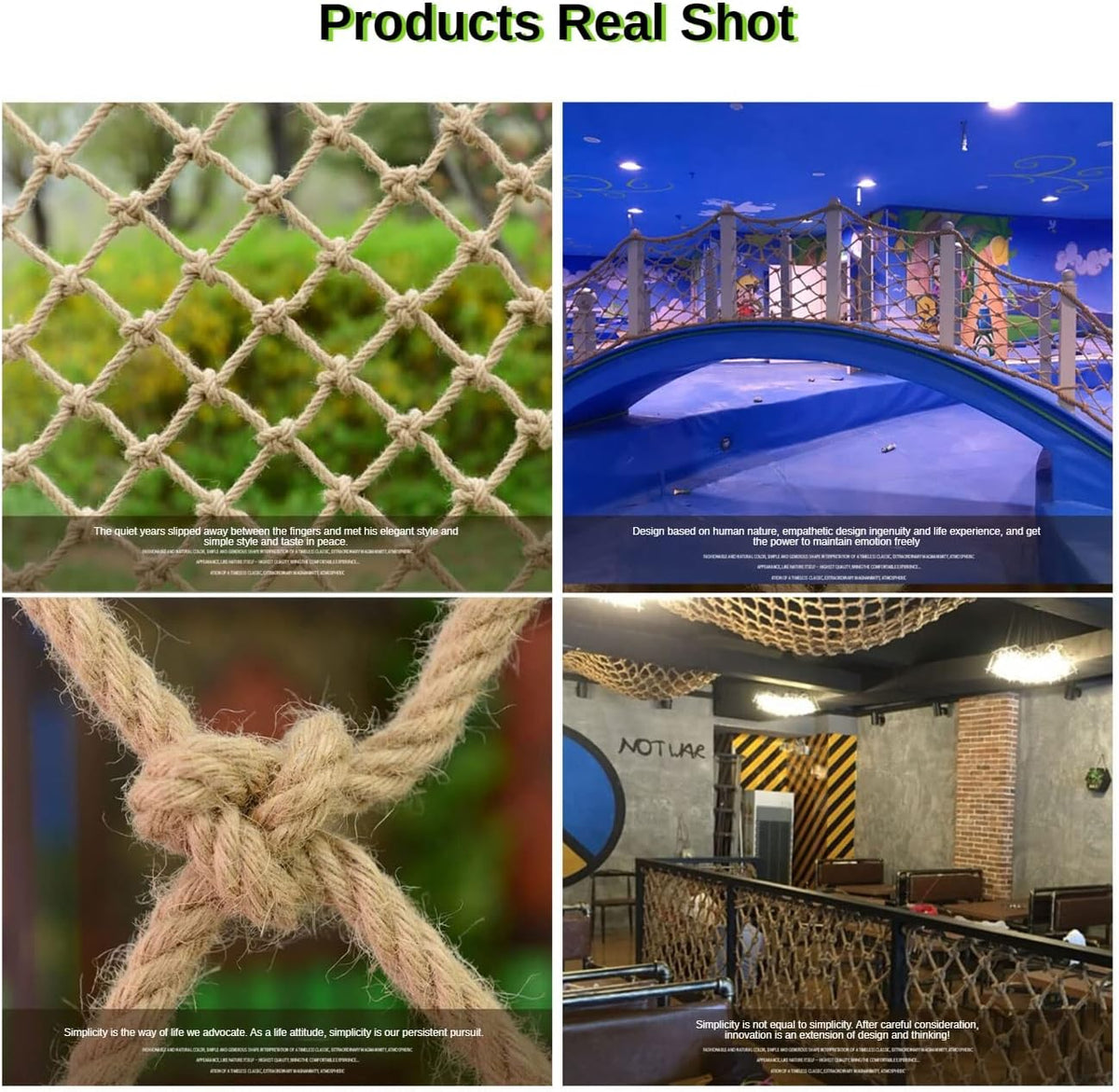 Decorative hemp net used for indoor garden wall decor