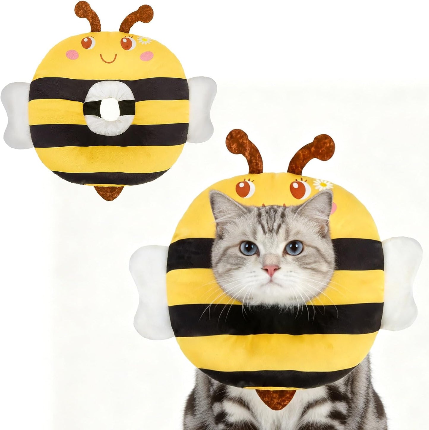 EXPAWLORER Cat Cone Collar Soft, Cat Recovery E Collar After Surgery to Stop Licking, Adjustable Waterproof Neck Elizabethan Pet Kitten Puppy Donut Pillow for Cats Wound Healing, Lion - Image 11