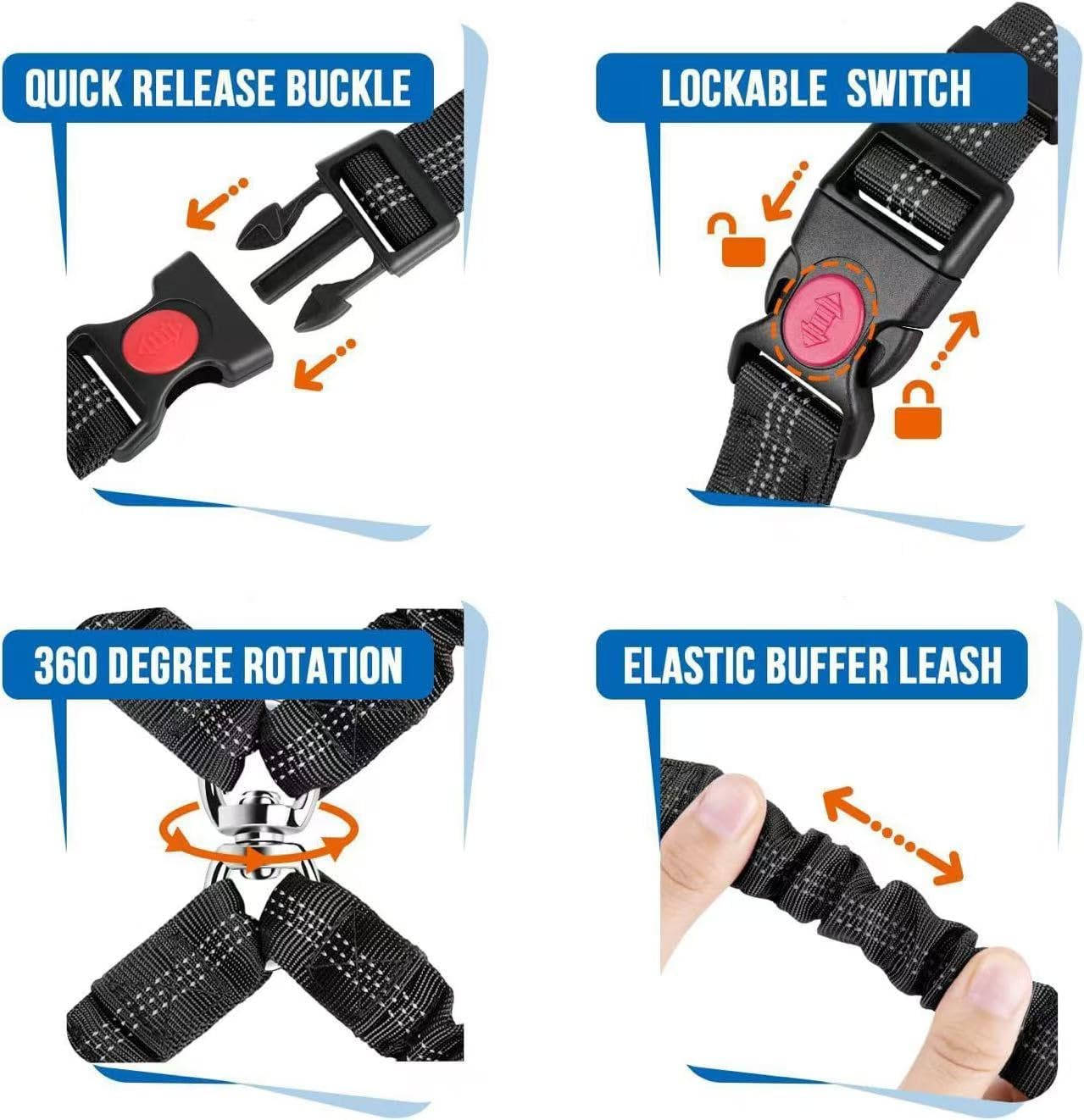 Close up of durable alloy clip on pet leash