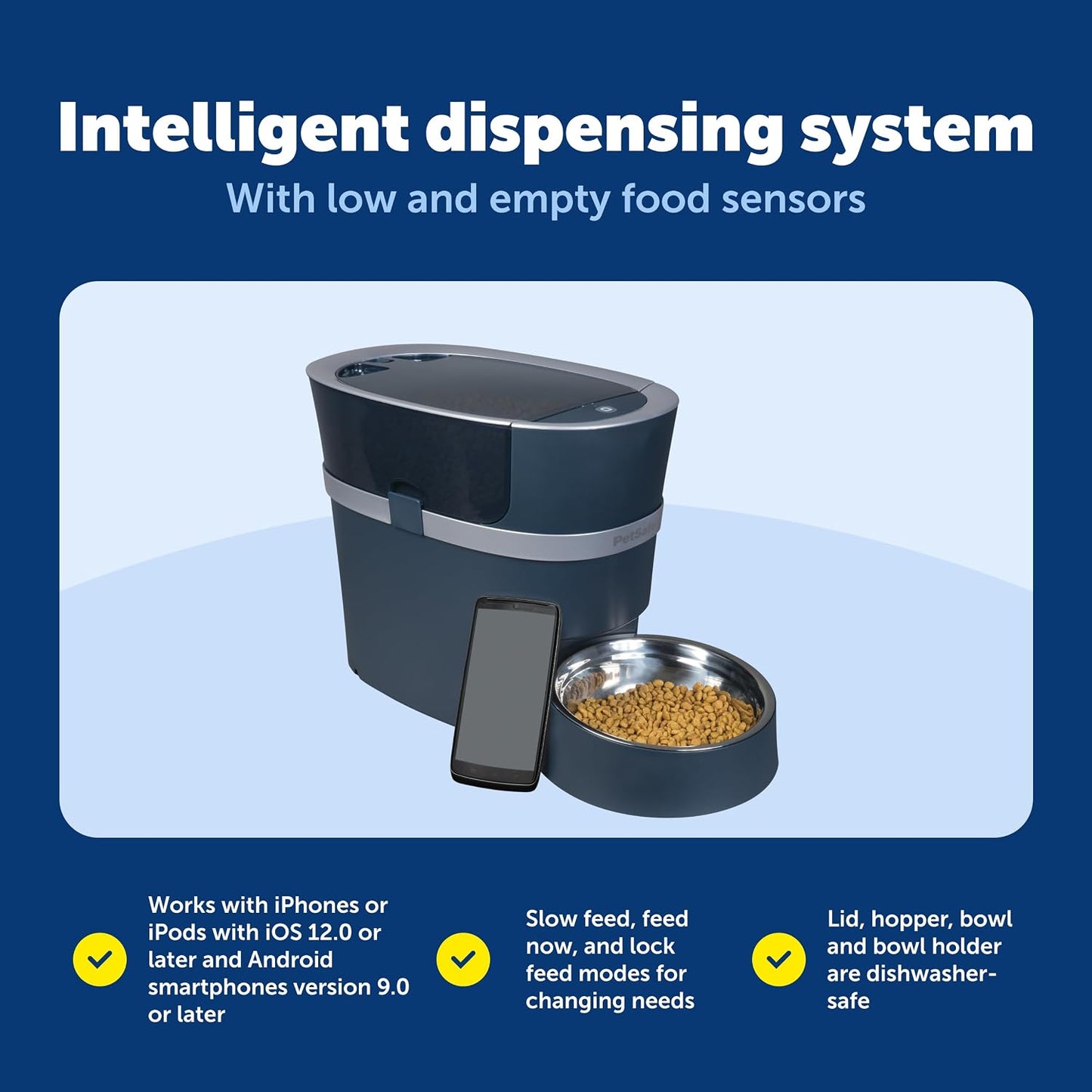 PetSafe electronic pet feeder battery backup compartment located on the bottom base.