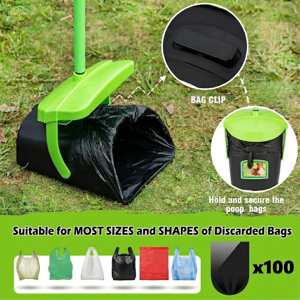One hundred pack of pet waste disposal bags included with the heavy duty scooper.