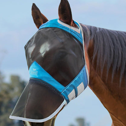 Harrison Howard CareMaster Pro Luminous Horse Fly Mask Large Eye Space Full Face Standard with Nose No Ears Summer Mint L - Image 10