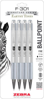 Zebra Pen F-301 Ballpoint Assorted Ink Fine Point 0.7mm Pen, Easy-Glide Ink, Stainless Steel Retractable, Non-Slip Grip, Professional Design, Ideal for Office, Journal and Planner Use, 4-Pack (27104) - Image 15