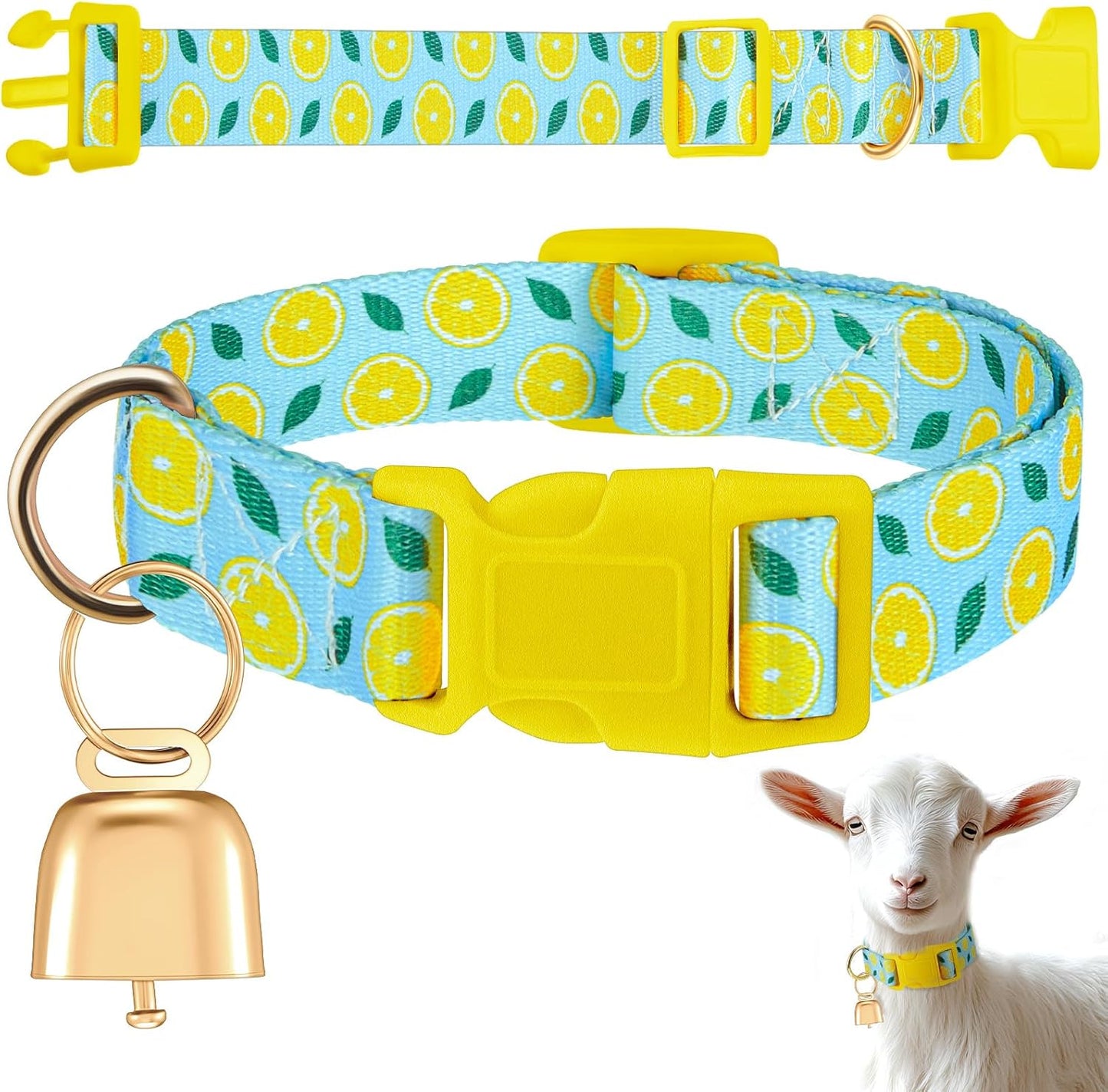Talltalk goat collar with bell set packaged for small farm pet safety and convenient livestock pasture tracking.