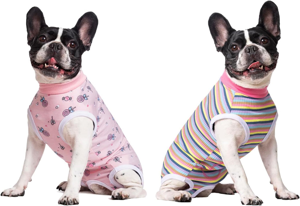 2 Packs Pet Dog Recovery Onesie Suit for Dogs Cats After Surgery,Dog Abdominal Wounds Bandages Cone E-Collar Alternative. (White Flower, M) - Image 11