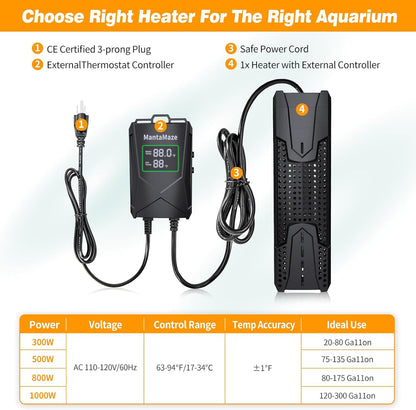 MantaMaze heater submerged in freshwater fish tank