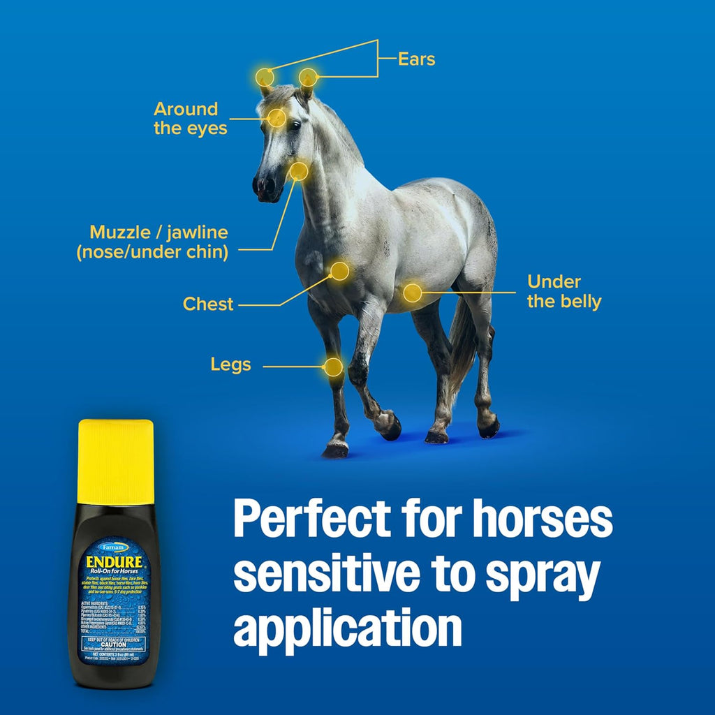 Farnam equine sweat-resistant formula bottle in hand