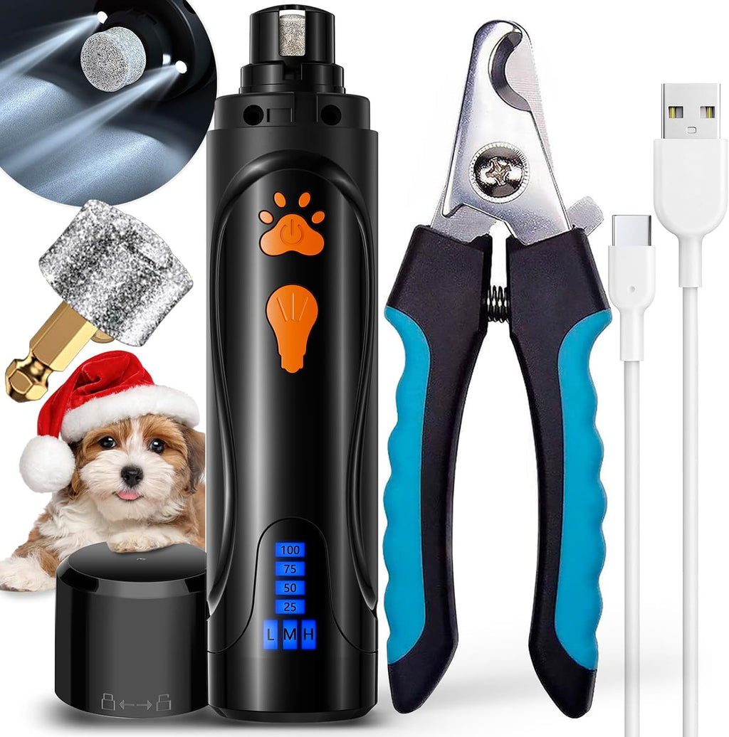 YABIFE Super Quiet Dog Nail Grinder & Clippers Kit with 2 LED Lights, 3 Speeds Up to 12,000 RPM, Lower Than 30dB Electric Pet Nail Trimmer for Small Medium Large Dogs and Cats - Image 12