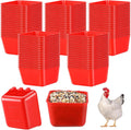 Maxdot red chicken feeder cage cup front view