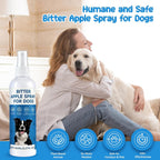 Educational image showing how to apply QHZ anti chew spray
