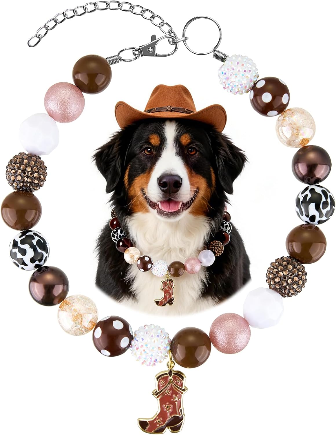 4th of July Dog Beaded Necklace with Interchangeable Charms, Patriotic Red White Blue Pet Necklace, Adjustable Dog Jewelry for Small Medium Large Dogs (Red, XL) - Image 10