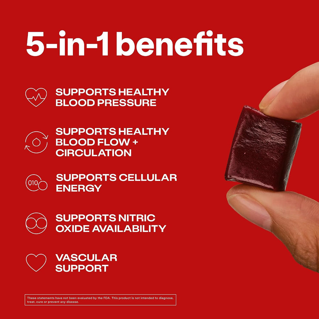 Humann SuperBeets 5-in-1 Heart Chews + 3X Absorption 150mg CoQ10, 60 Ct - Image 2