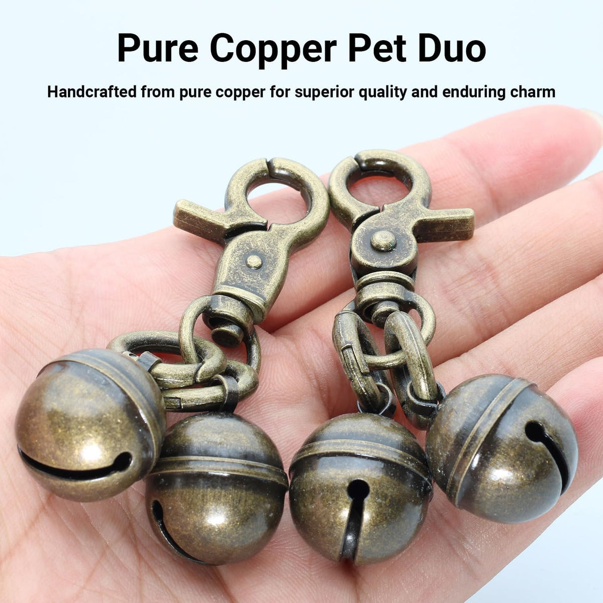 KITTAIL tracking bells with quick snap clips showcasing secure attachment hardware for pet collars