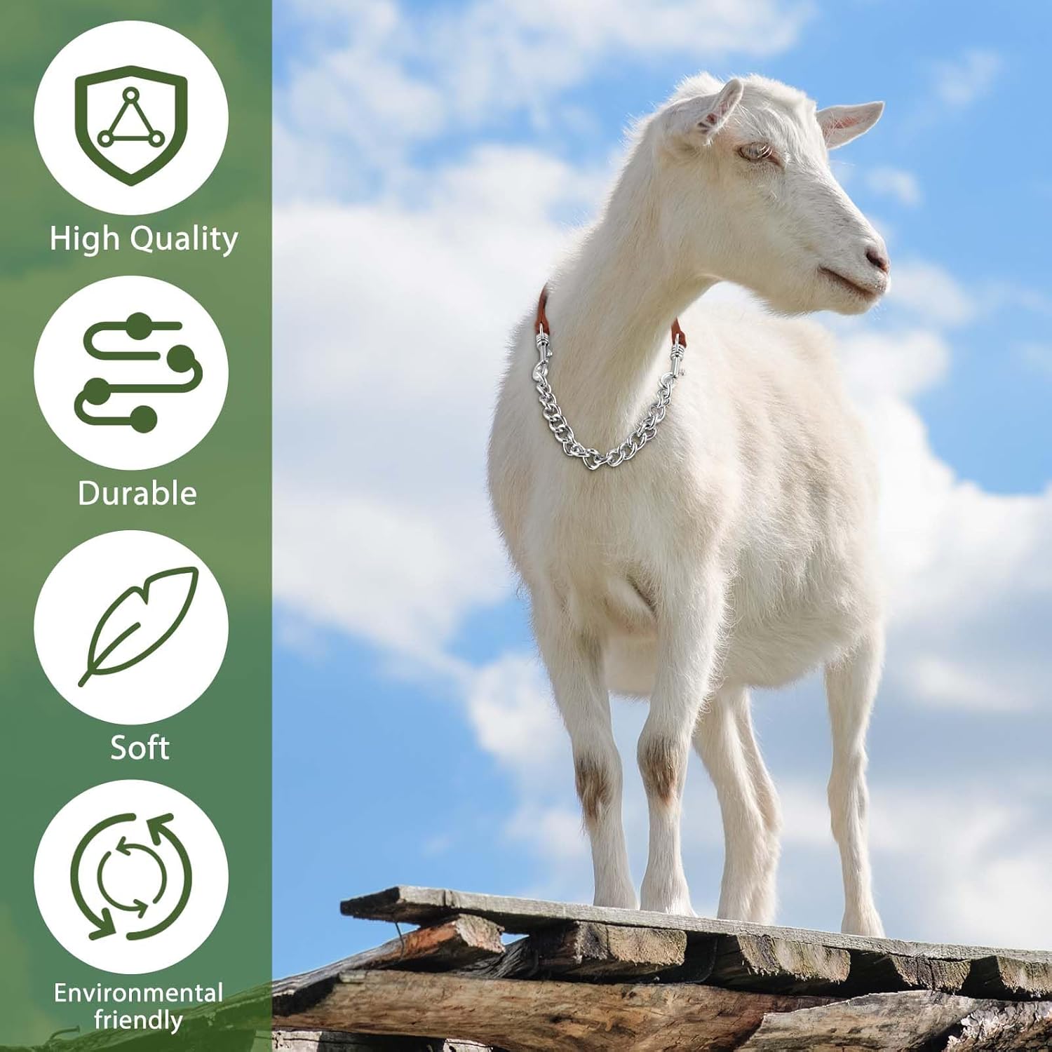Misdary livestock show accessory chain close up highlighting the fourteen to twenty four inch size adjustment mechanism