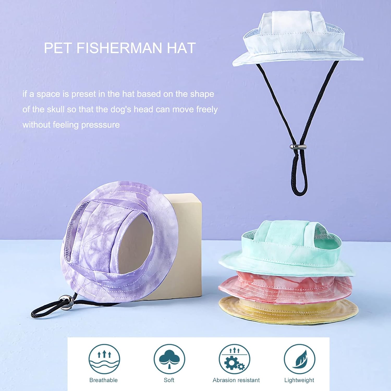 Side view of Maigllra pet fisherman hat with ear holes
